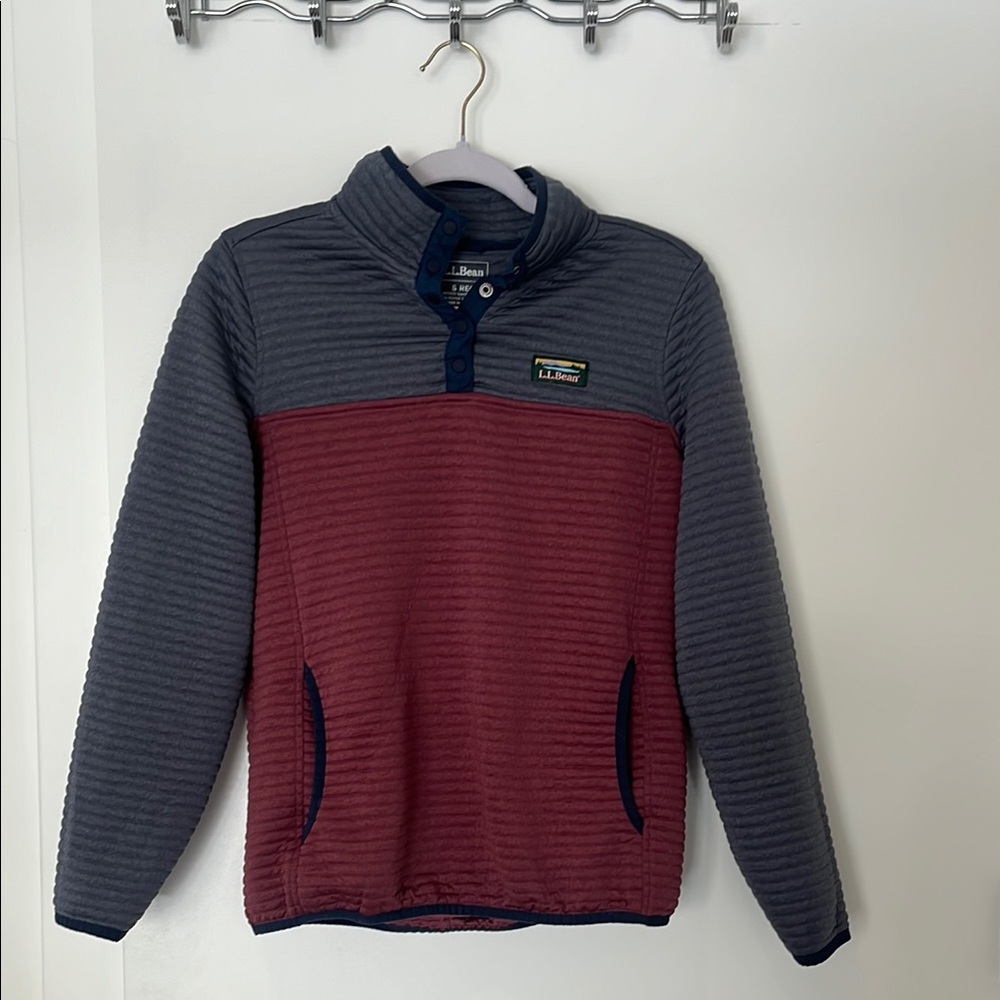 Two-Tone Ribbed Lightweight Pullover LL Bean size S